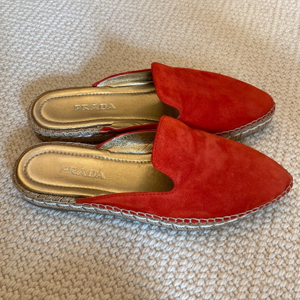 Red Prada Espadrille Slides